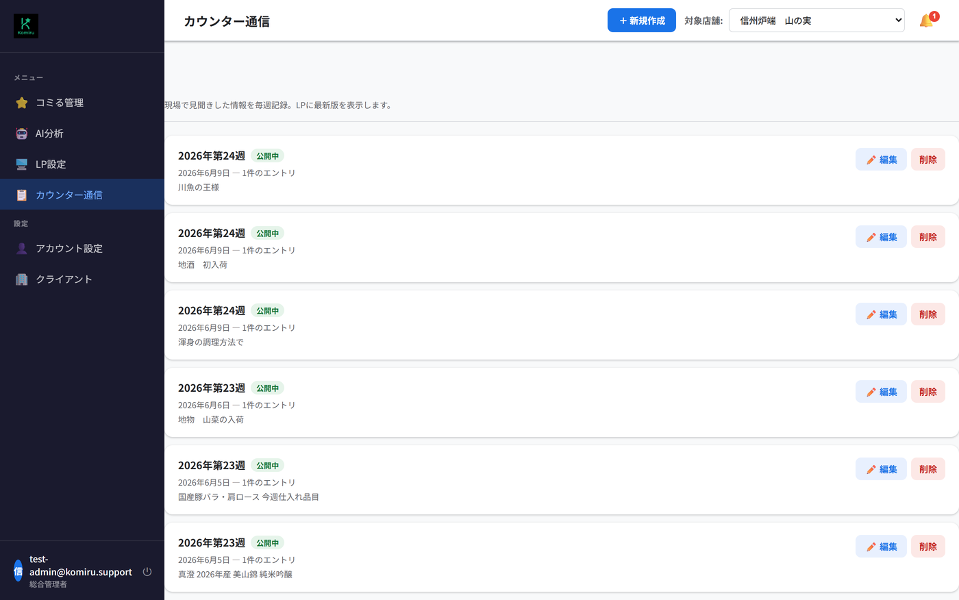 カウンター通信 一覧